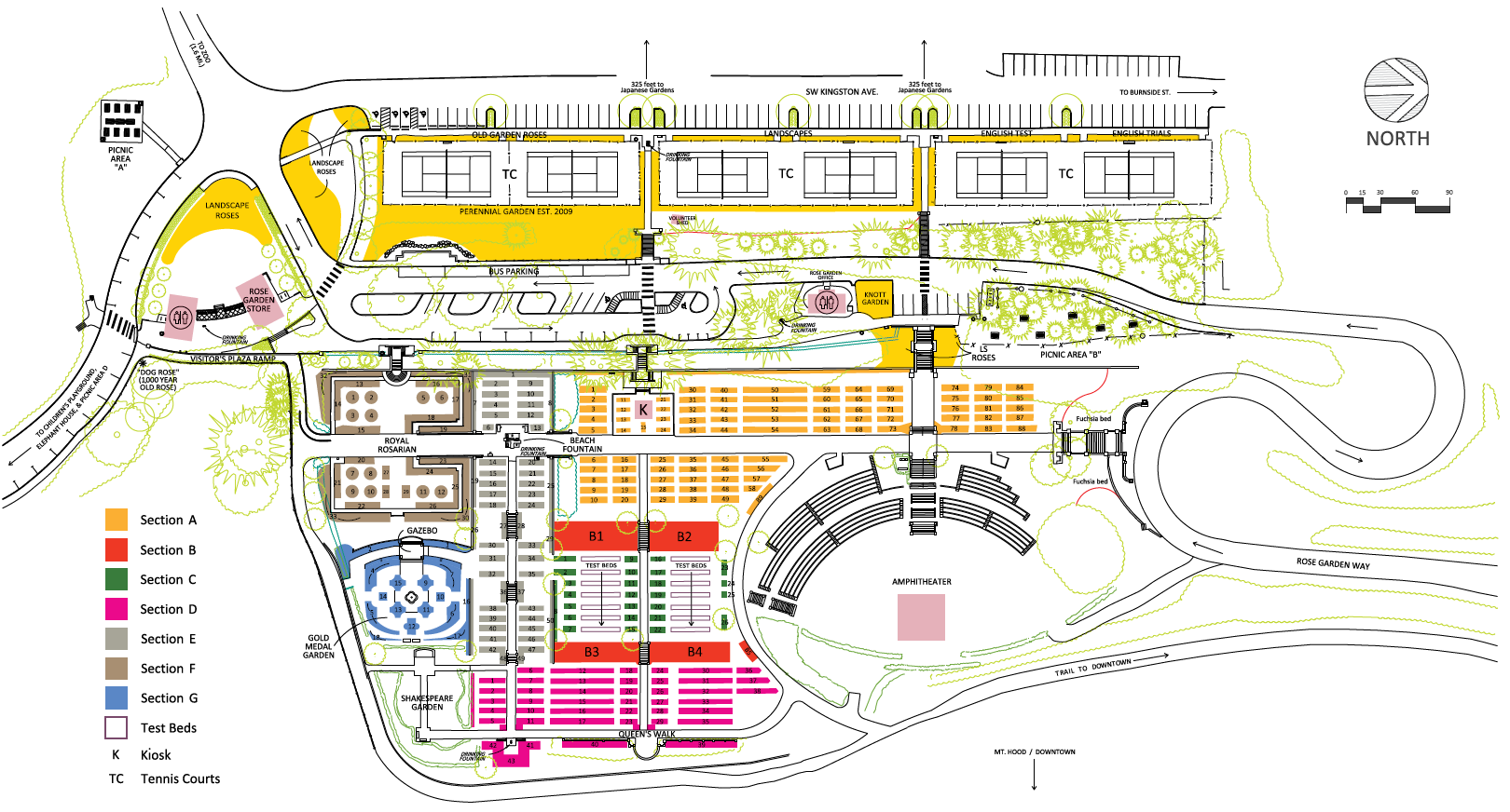 その他 - Rose Garden - AREA MAPS — Friends of International Rose Test Garden (from AI)